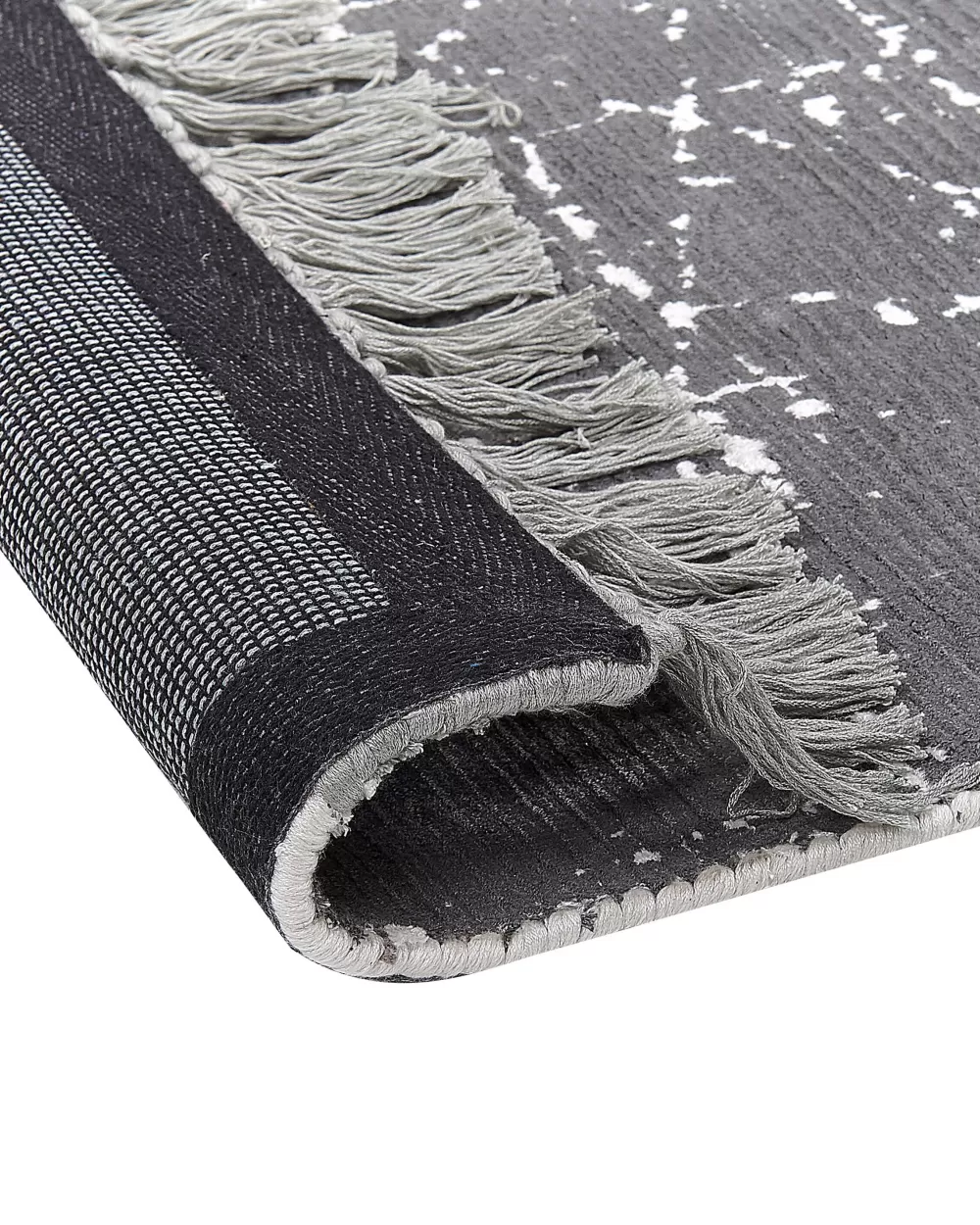 Beliani Tappeto Moderno in Viscosa Morbida Grigio Antracite 160x230 cm - Design Accogliente per Soggiorno o Camera da Letto