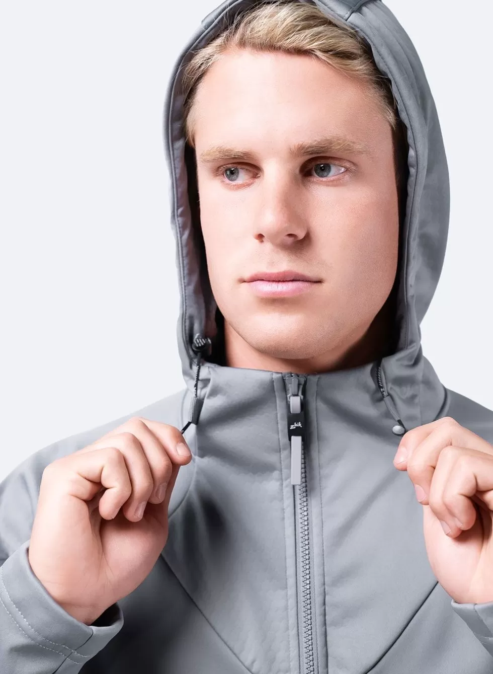 Felpa Uomo Tecnologica in Saldi - Platino, Morbida e Leggera con Cappuccio