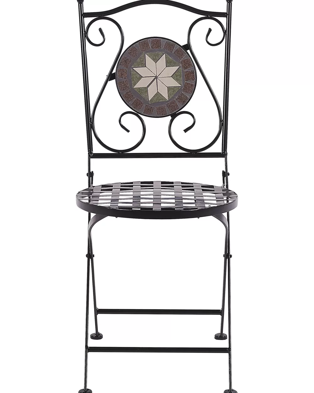 Beliani - Sedie da Esterno in Ferro Battuto, Set di 2 - Design Cariati, Nero Opaco