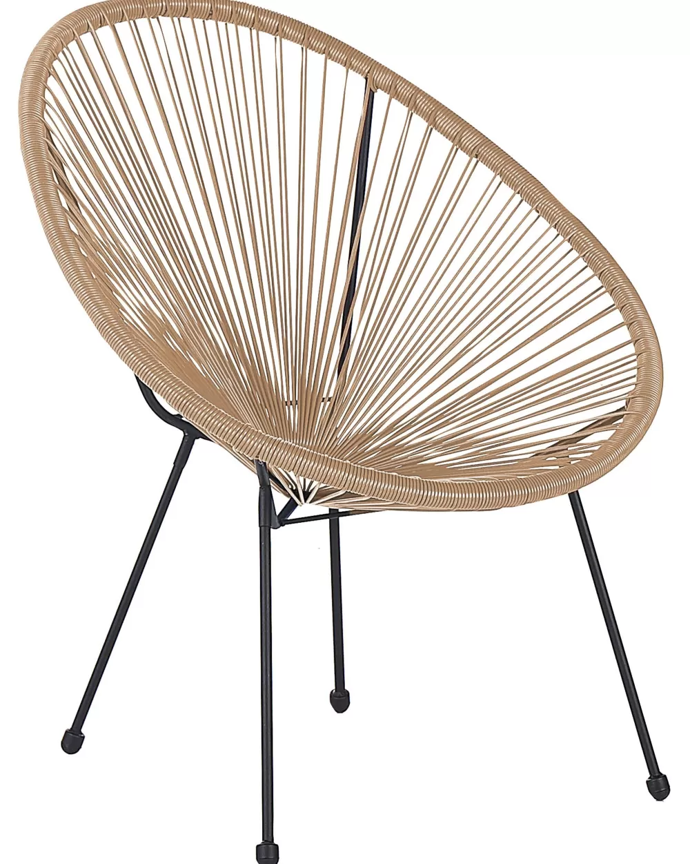 Poltrona Acapulco II Beliani - Cordino Poliestere Resistente, Design Iconico con Rivestimento Naturale, Comodità Moderna per Esterni