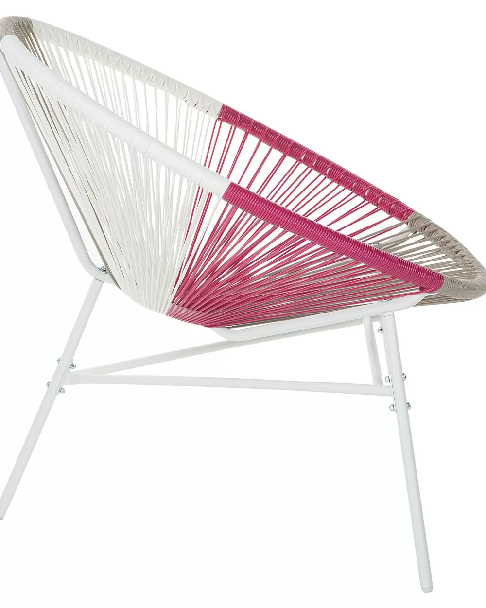 Set da 2 sedie relax in corda poliestere resistente - Design versatile con dettagli fuxia, perfette per esterni. Stile Acapulco moderno by Beliani.