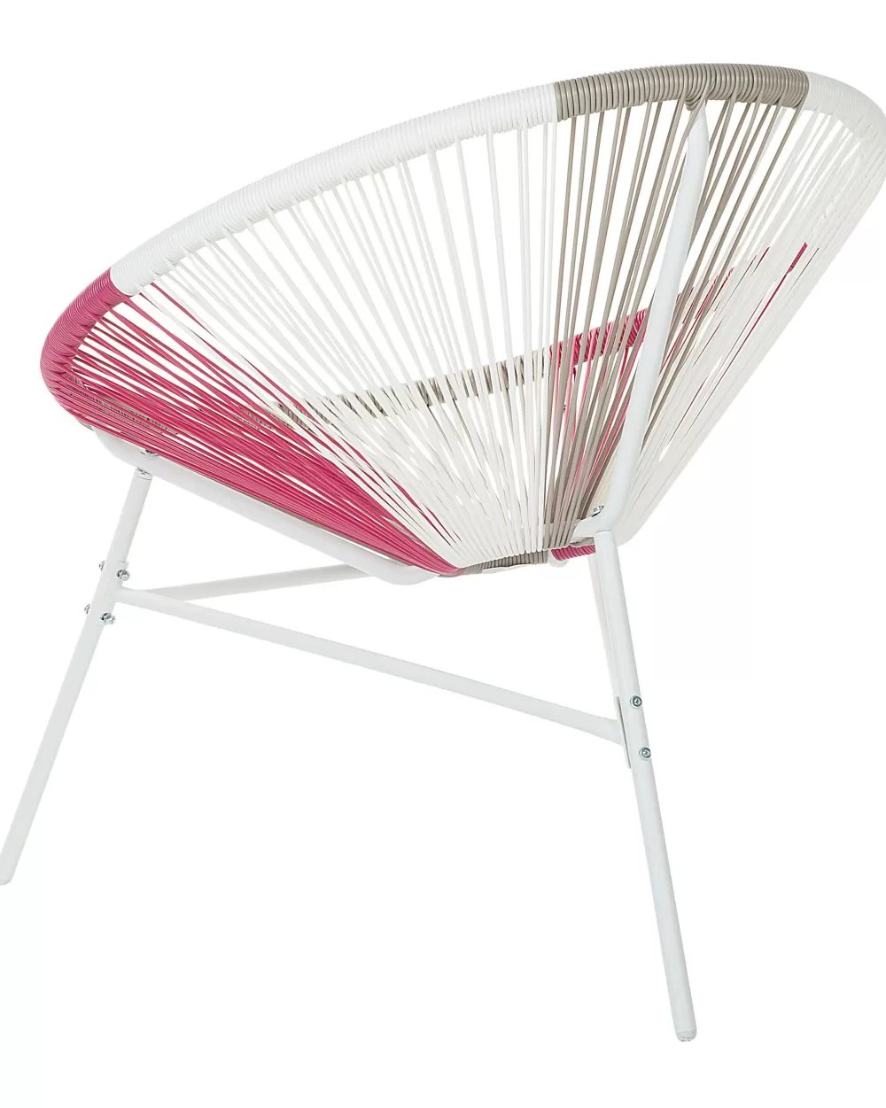 Set da 2 sedie relax in corda poliestere resistente - Design versatile con dettagli fuxia, perfette per esterni. Stile Acapulco moderno by Beliani.