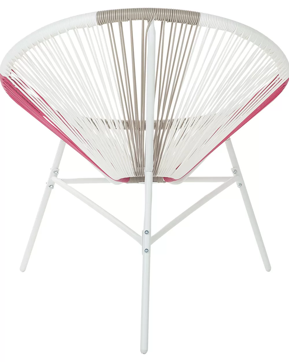 Set da 2 sedie relax in corda poliestere resistente - Design versatile con dettagli fuxia, perfette per esterni. Stile Acapulco moderno by Beliani.