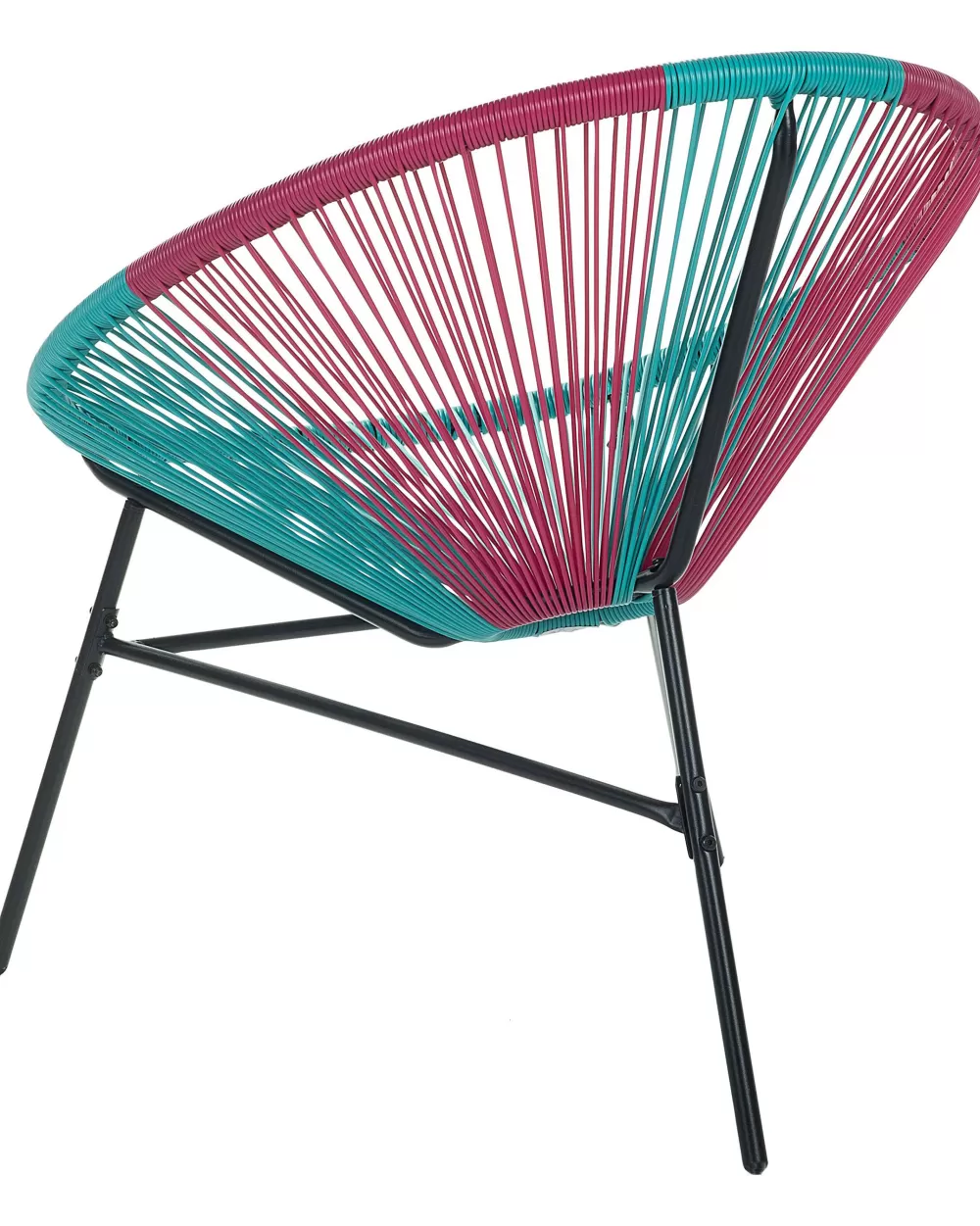 Coppia di Sedie Acapulco in Rattan Sintetico, Design Retrò Turchese e Rosa per Giardino - Beliani Arredo Esterno