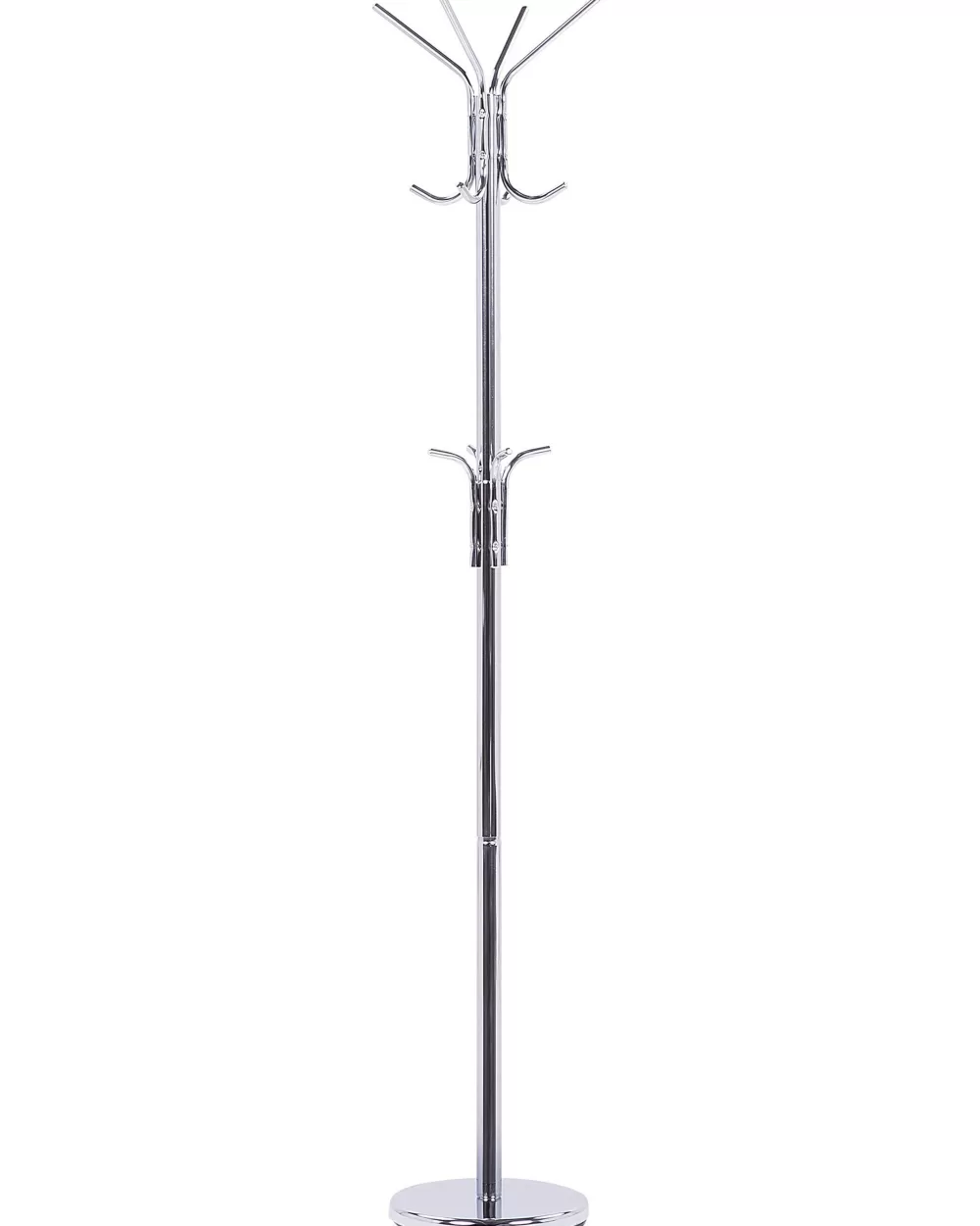 Attaccapanni Moderno Beliani in Acciaio Inox con 12 Ganci - Design Claxton, Finitura Argento Lucido