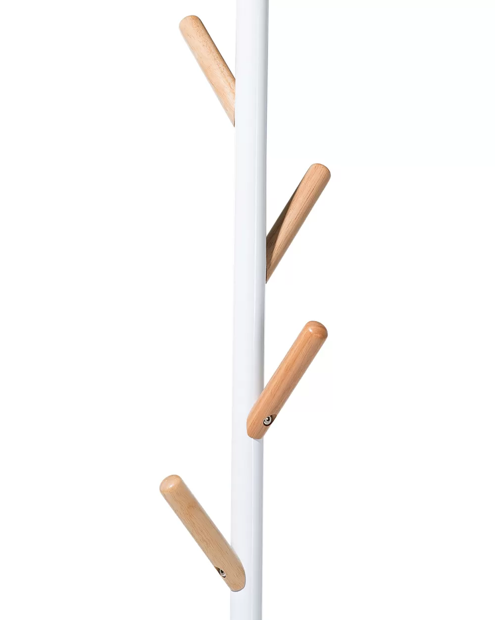 Attaccapanni Beliani in Acciaio/Pino con 5 Ganci - Design Minimalista Bianco Albino per Organizzare Spazi Compatti