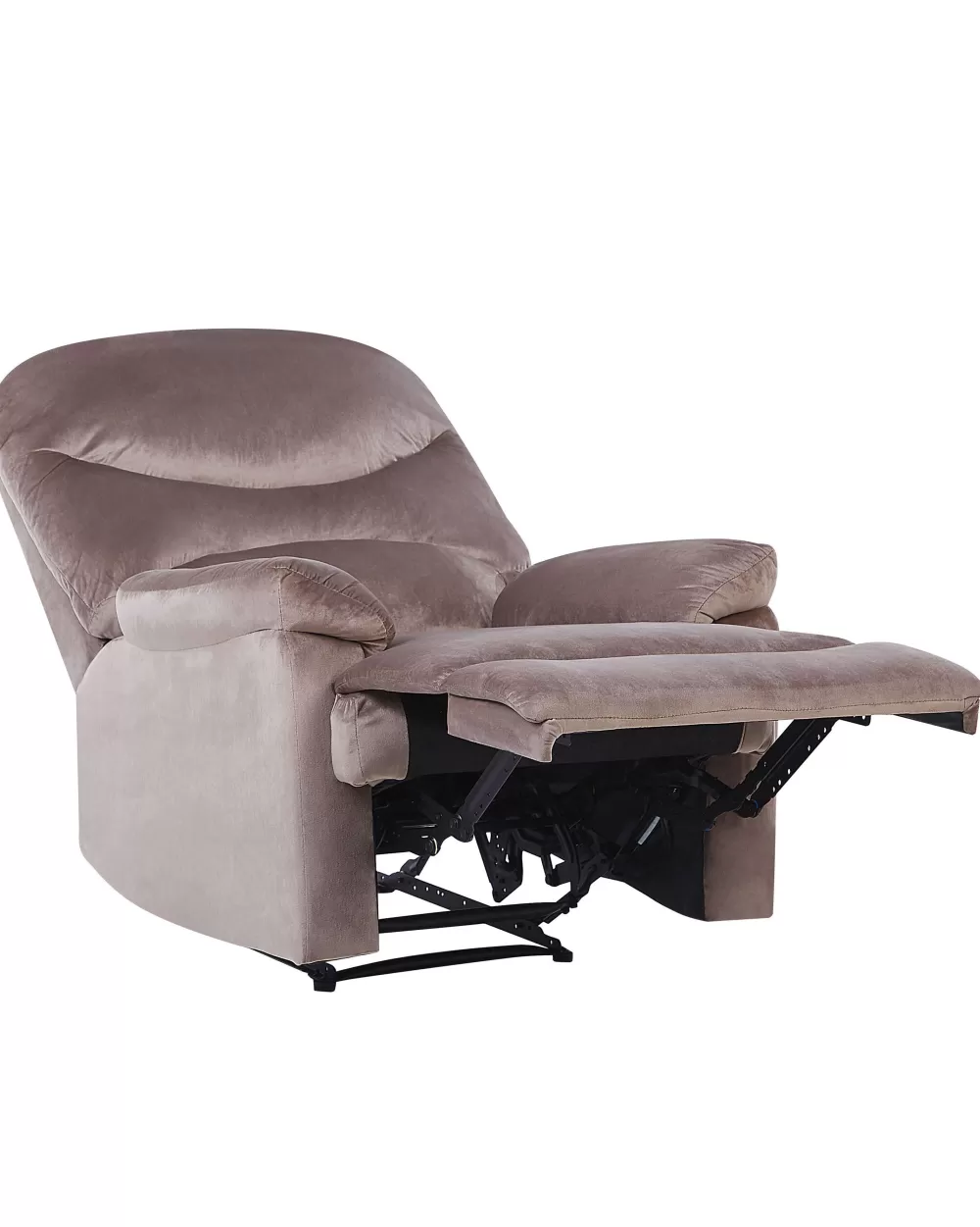 Beliani Divano Eslov in Velluto Beige - Elegante Poltrona Relax con Offerta Estiva e Spedizione Gratis
