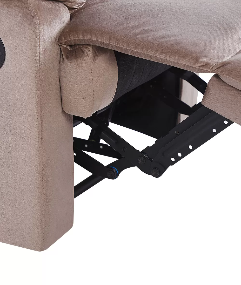 Beliani Divano Eslov in Velluto Beige - Elegante Poltrona Relax con Offerta Estiva e Spedizione Gratis