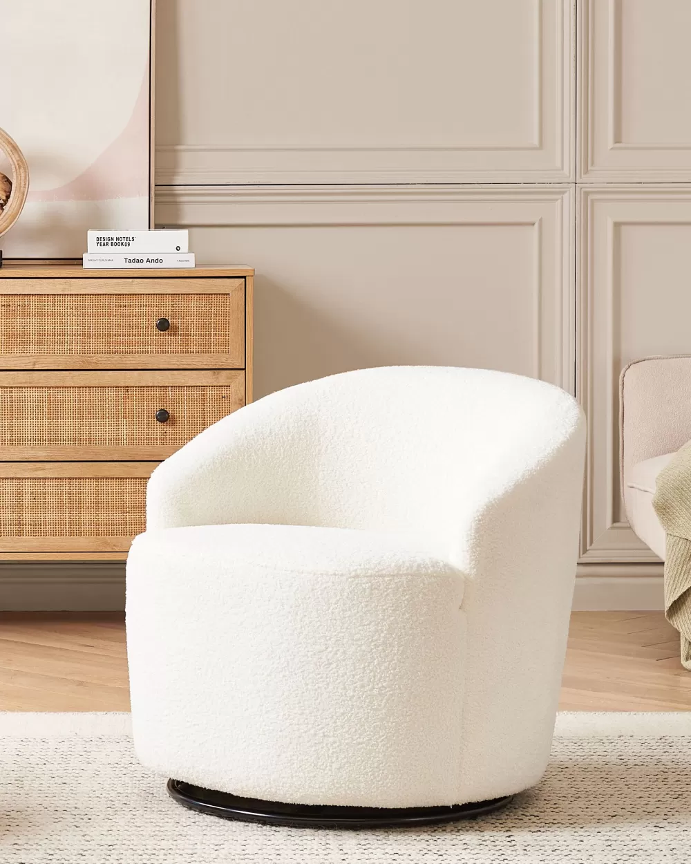 Beliani Offerta Lampo: Sedia a Sdraio Relax Buklee in Crema Bianco - Design Scandinavo Serie Davik