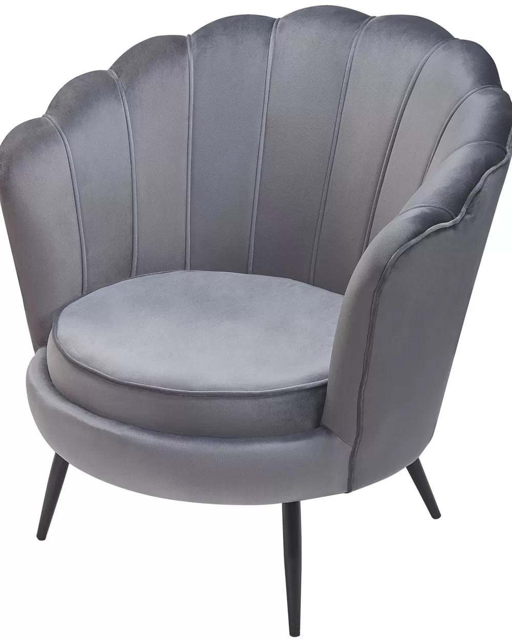 Beliani Poltrona Relax in Velluto Grigio Lovikka - Prezzo Conveniente con Design Accogliente