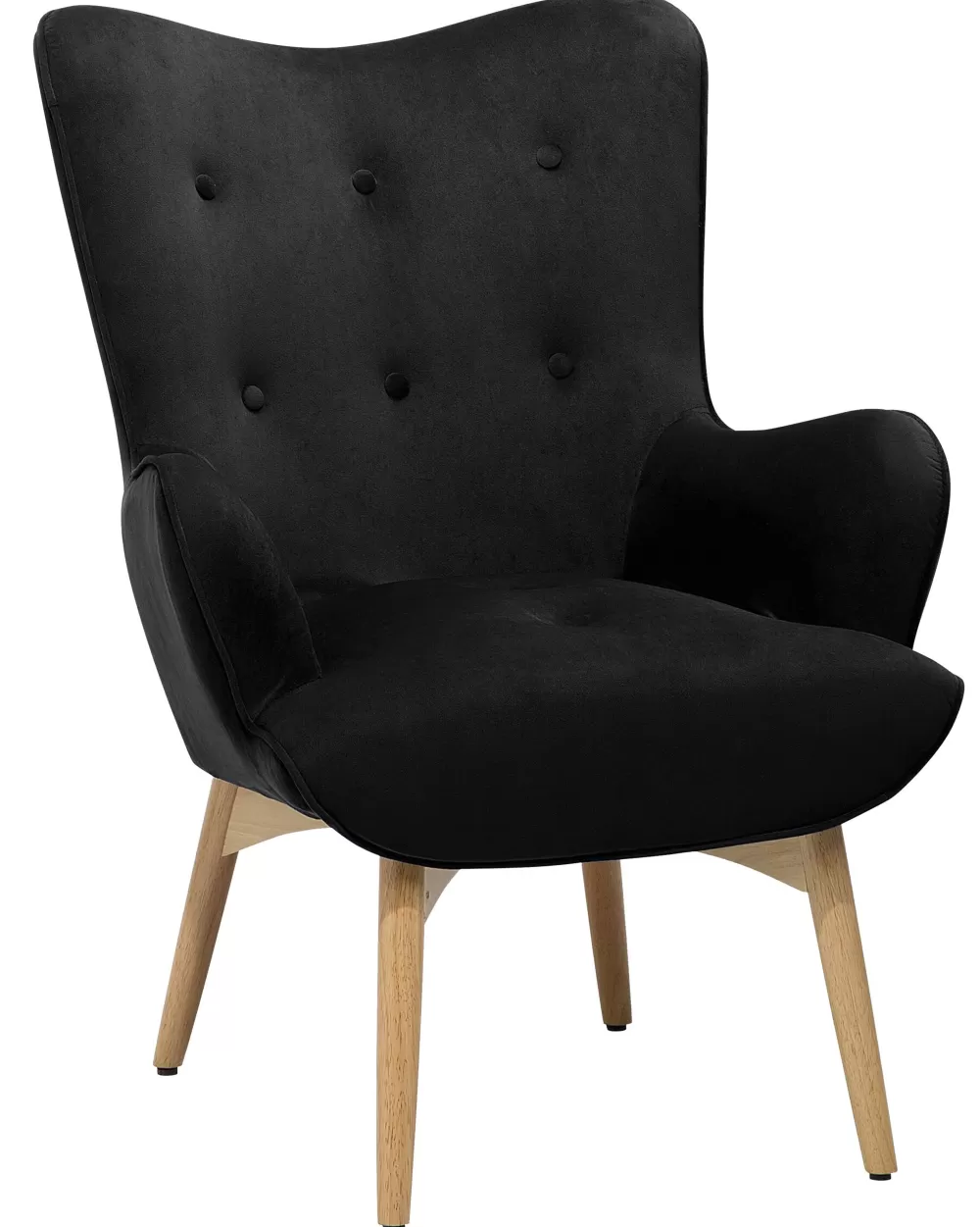 Beliani Design: Poltrona Relax Elegante in Velluto Nero - Modello Vejle con Rivestimento Morbido