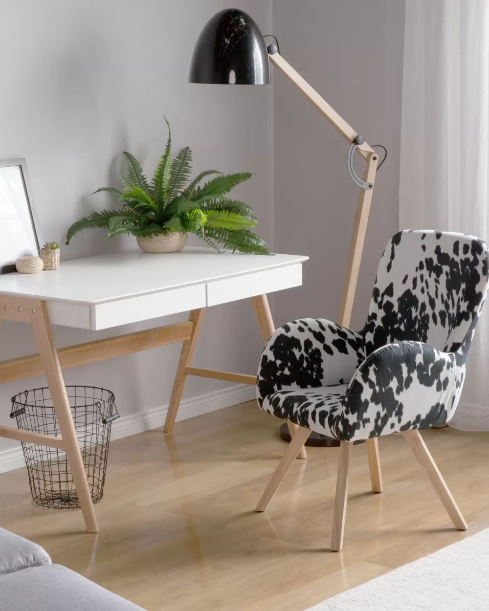 Beliani Poltrona Relax in Tessuto Elegante - Design Moderno Nero e Bianco, Modello Bjarn