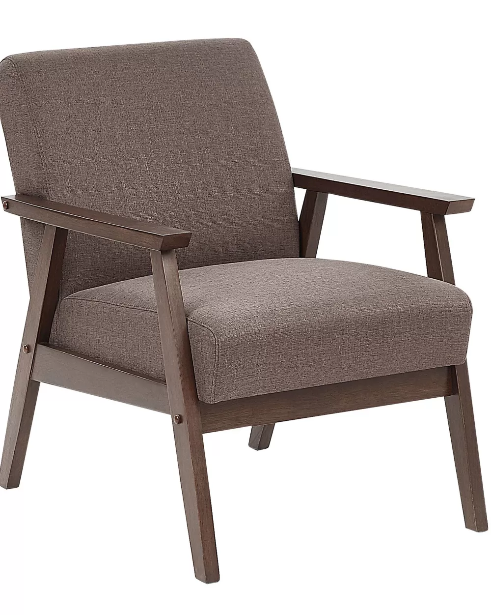 Beliani Poltrona Relax in Tessuto con Design Elegante, Tonalità Marrone Naturale - Serie Asnes
