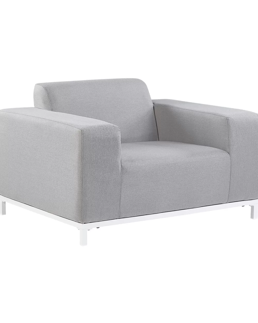 Saldi Beliani: Coppia di Poltrone Relax in Tessuto Grigio Chiaro e Bianco - Serie Rovigo