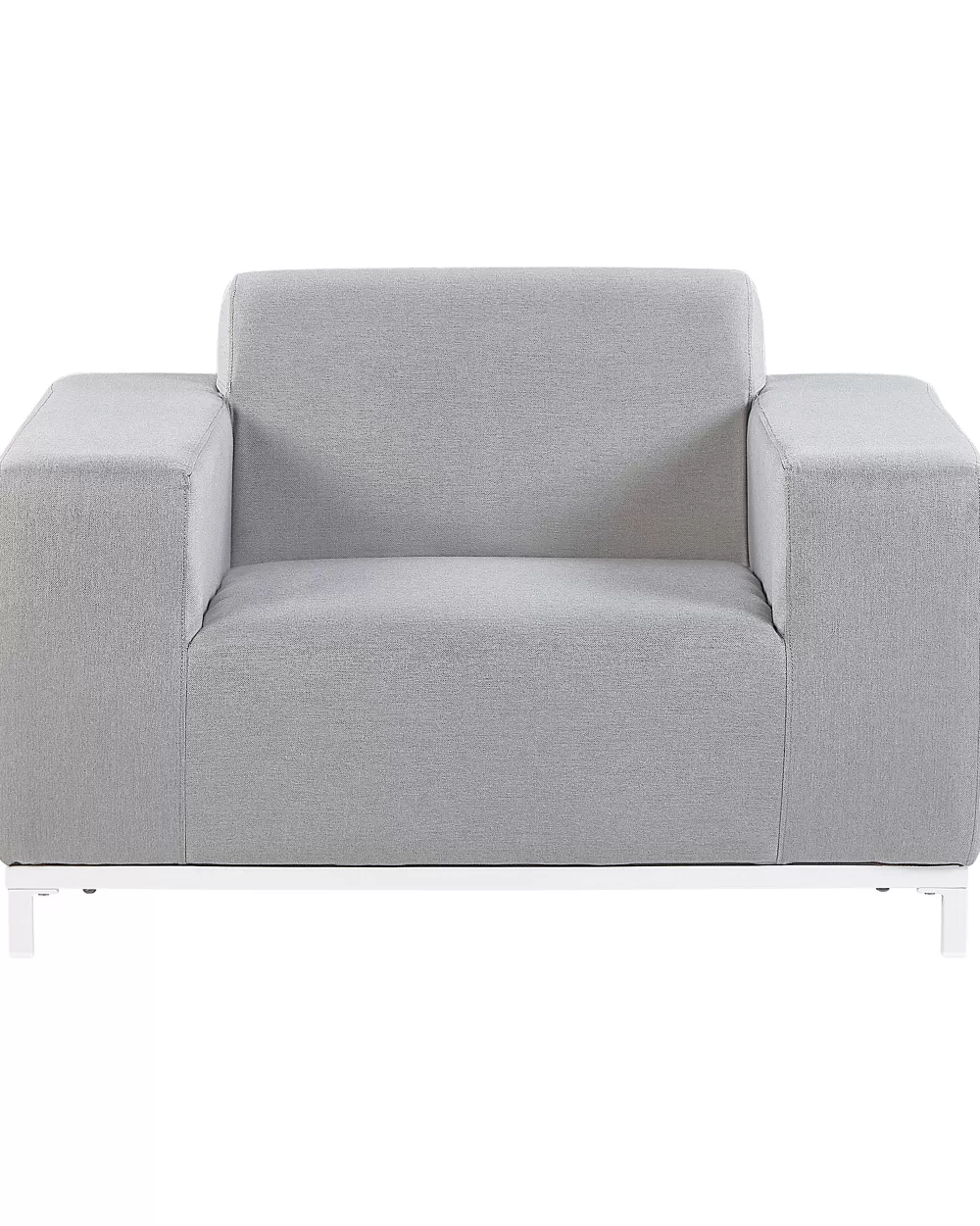 Saldi Beliani: Coppia di Poltrone Relax in Tessuto Grigio Chiaro e Bianco - Serie Rovigo