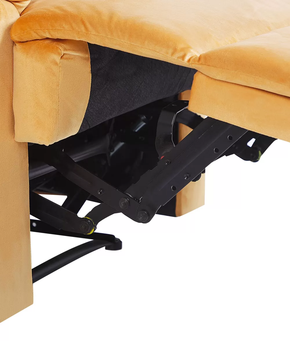 Beliani Poltrona Relax in Velluto Confortevole - Modello Eslov Design Elegante con Rivestimento Giallo Samurai
