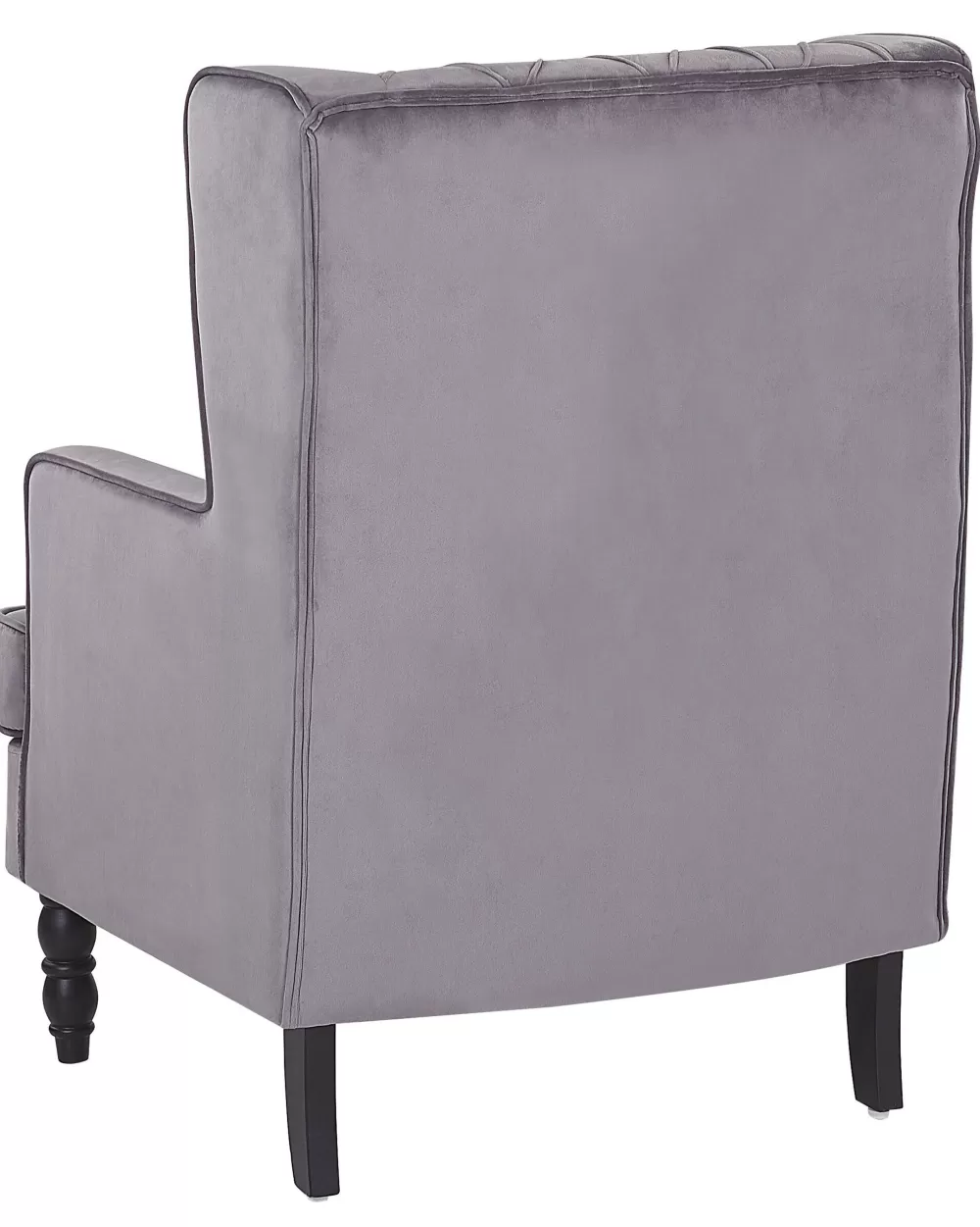 Beliani Poltrona Moderna in Velluto Grigio con Pouf Integrato - Design Elegante per Soggiorno, Comfort Superiore