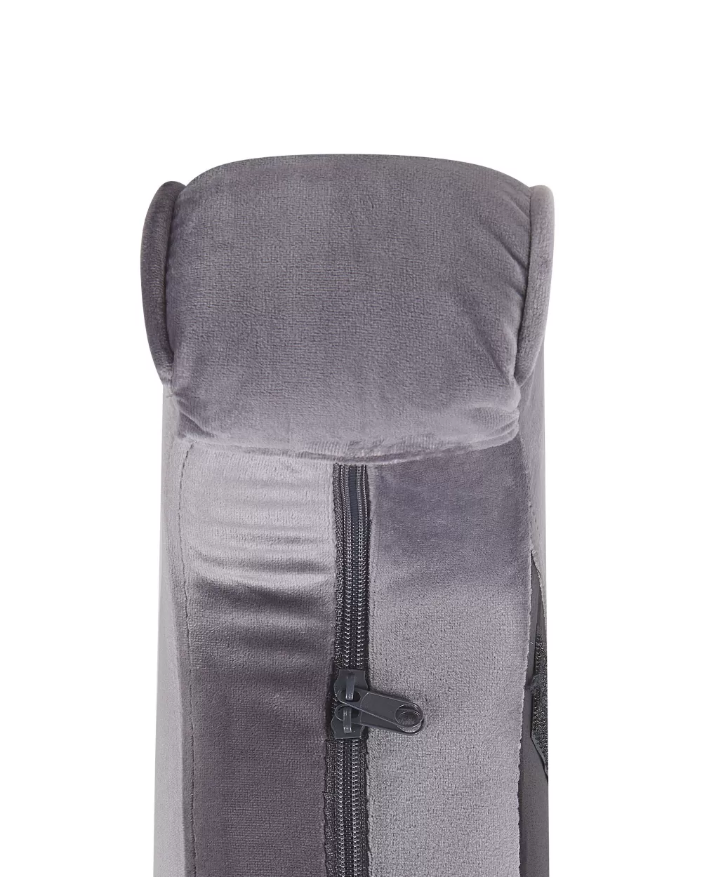 Beliani Poltrona Moderna in Velluto Grigio con Pouf Integrato - Design Elegante per Soggiorno, Comfort Superiore