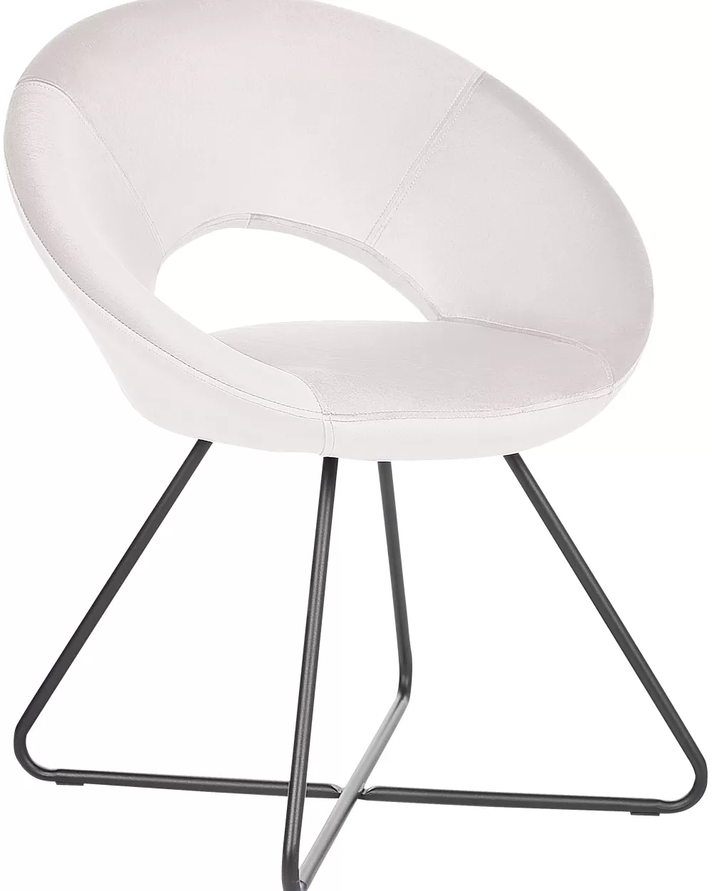 Beliani Poltrona Elegante in Velluto Beige Chiaro - Modello Rachel, Confortevole per Soggiorno Moderno