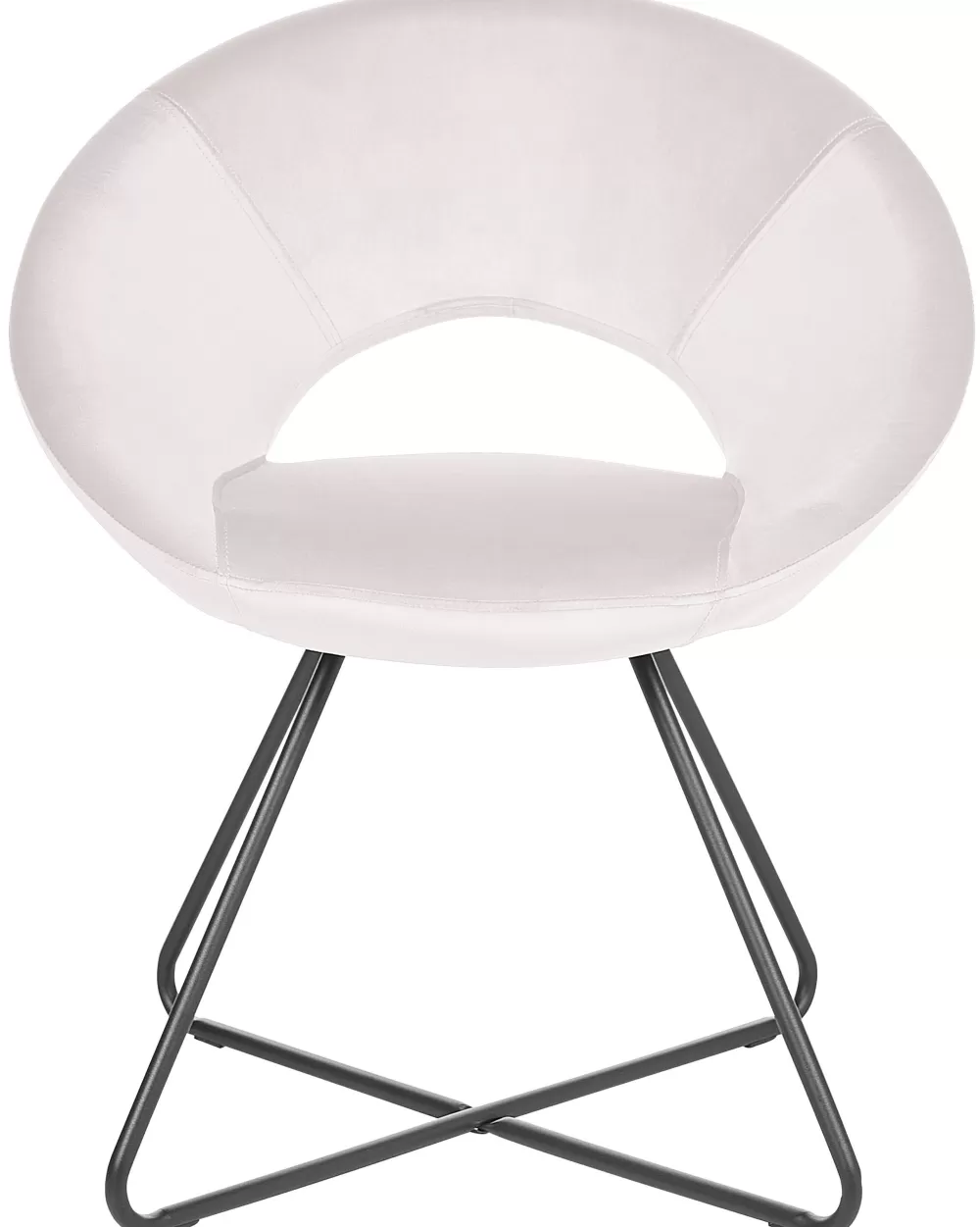 Beliani Poltrona Elegante in Velluto Beige Chiaro - Modello Rachel, Confortevole per Soggiorno Moderno