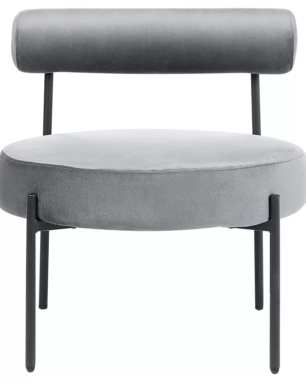 Comodo Sgabello Relax in Velluto Grigio - Serie Alpha con Rivestimento Morbido, Promo Outlet Beliani