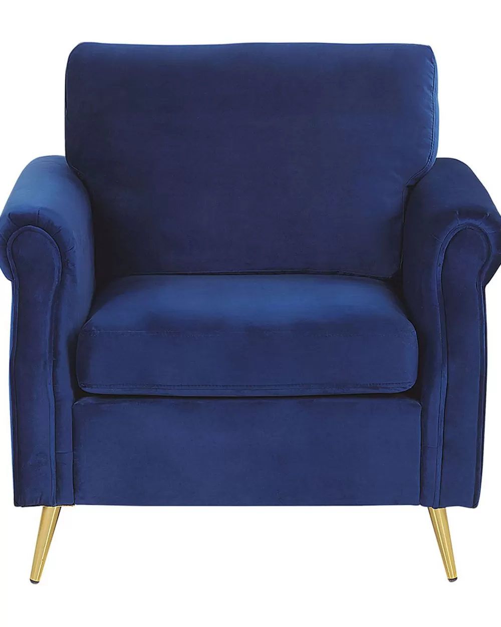 Beliani Poltrona Relax in Velluto Premium - Design Contemporaneo con Rivestimento Blu Marina, Ideale per Soggiorni Moderni - Collezione Vietas