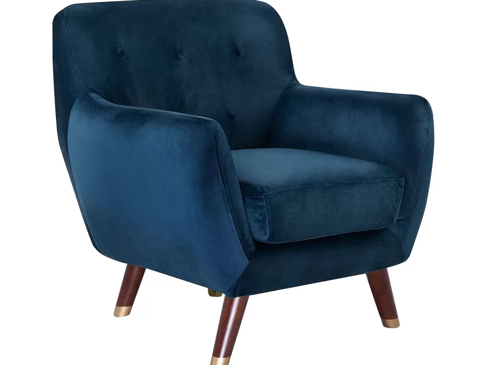Offerta Lampo! Poltrona Relax Bodo in Velluto Blu Notte - Eleganza Beliani

(：，
