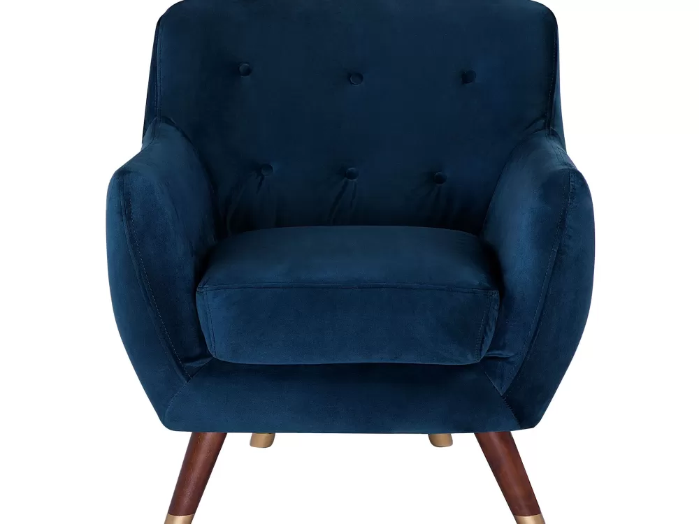 Offerta Lampo! Poltrona Relax Bodo in Velluto Blu Notte - Eleganza Beliani

(：，