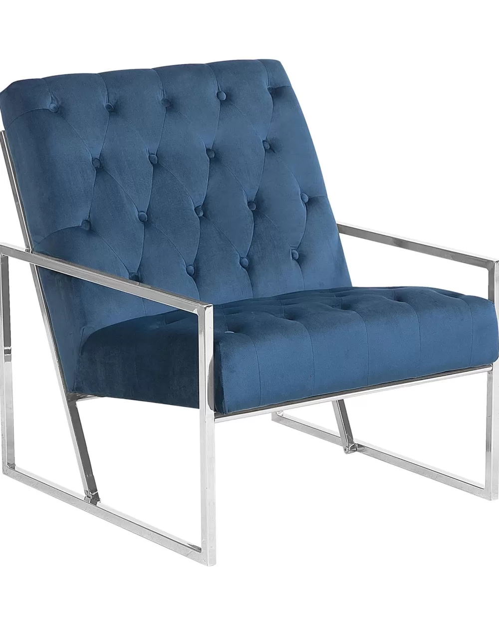 Poltrona Relax Beliani Harstad in Velluto Blu - Confortevole e Accogliente per il tuo Soggiorno