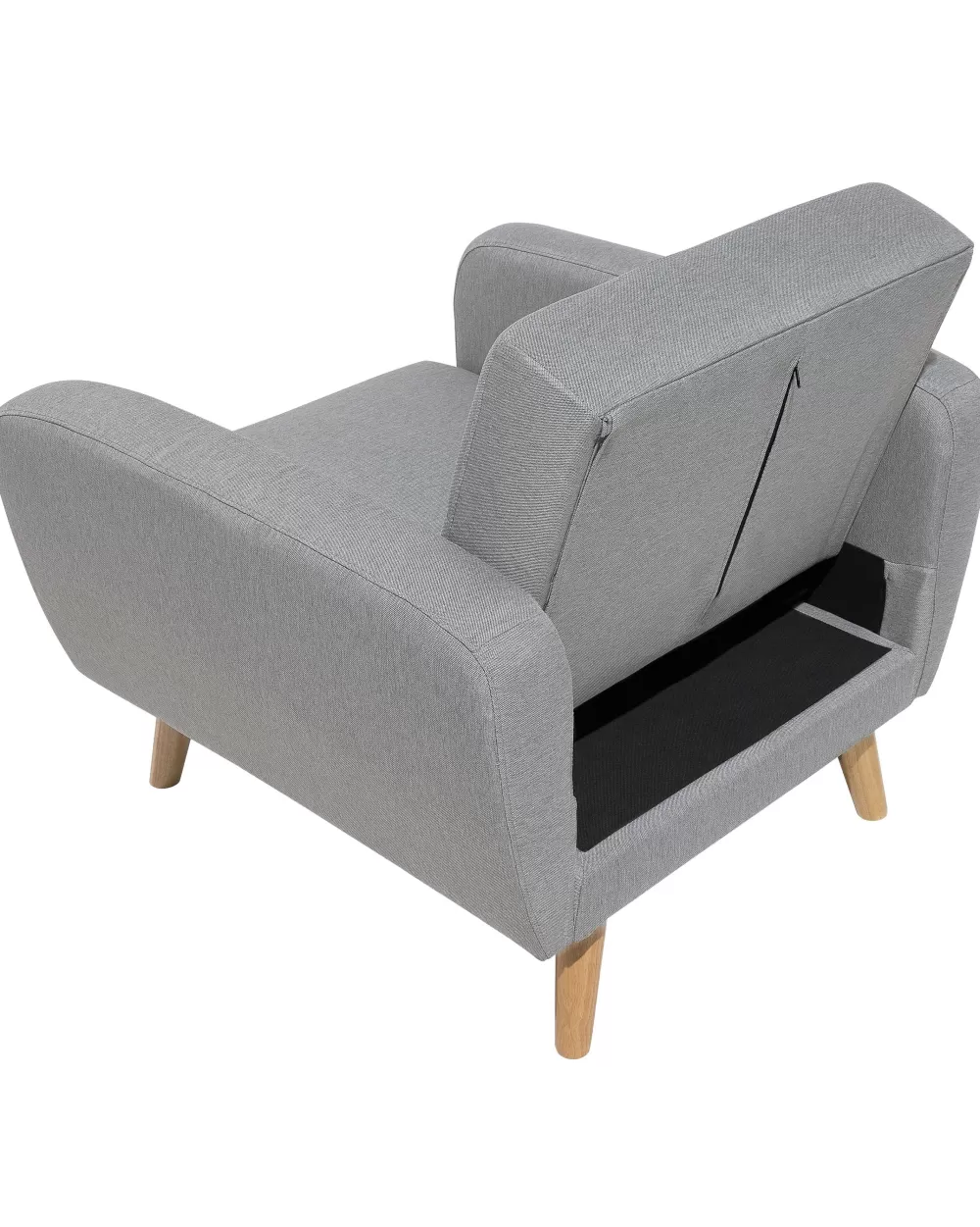 Promozione Beliani: Poltrona Reclinabile Confortevole in Grigio Chiaro con Design Floreale Moderno
