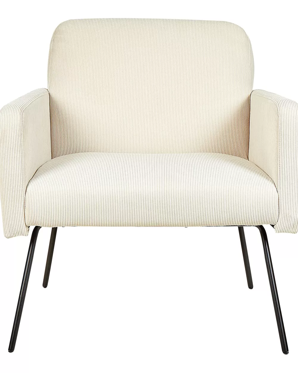 Beliani Poltrona Relax in Velluto Elegante - Bianco Crema Narken, Design Moderno e Confortevole