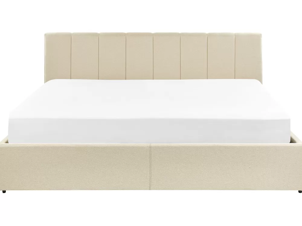 Beliani Dreux - Copriletto Organizzatore in Tinta Unica Beige 180x200 cm, Soluzione Compatta per Spazi Intelligenti (Offerta Limitata)