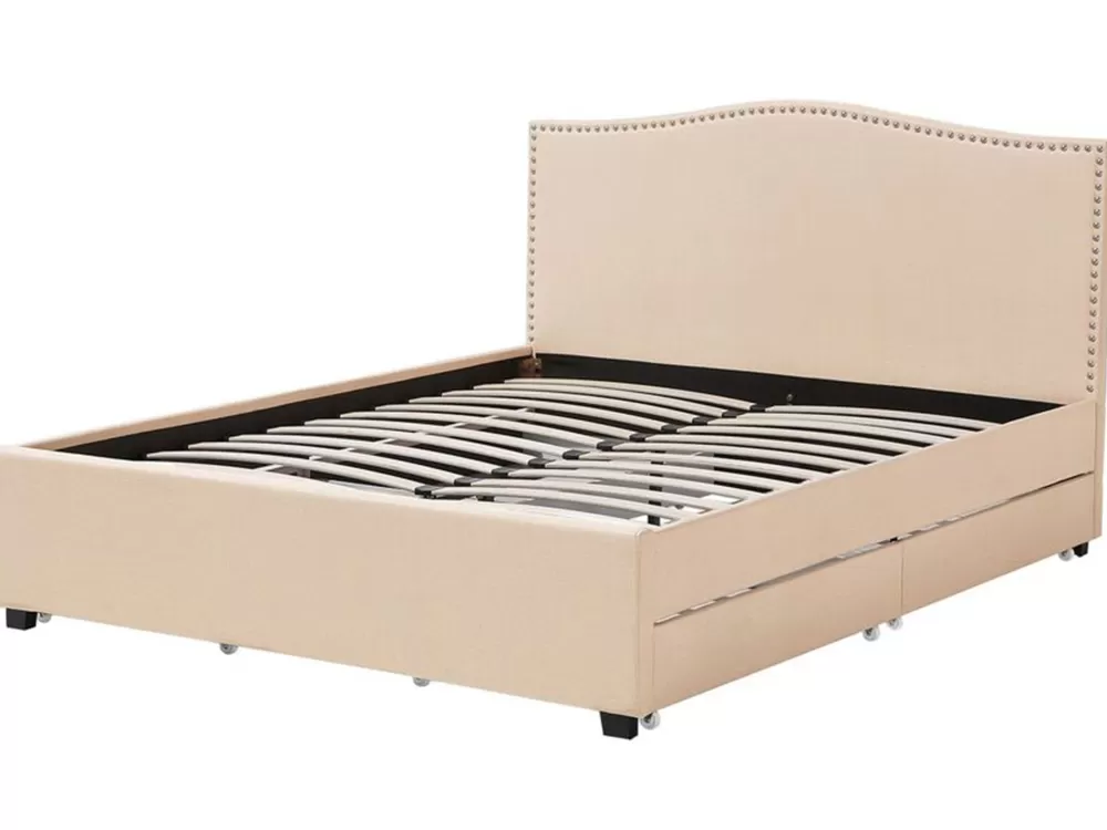 Promozione Beliani Copriletto Organizzatore Parisanky - Tessuto Beige Sabbia 180x200 cm, Design Pratico Montpellier