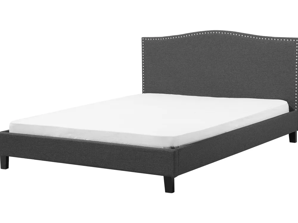 Lenzuola Beliani in tessuto morbido grigio antracite - Misura matrimoniale 180x200 cm con design elegante da letto, collezione Montpellier a ispirazione parigina