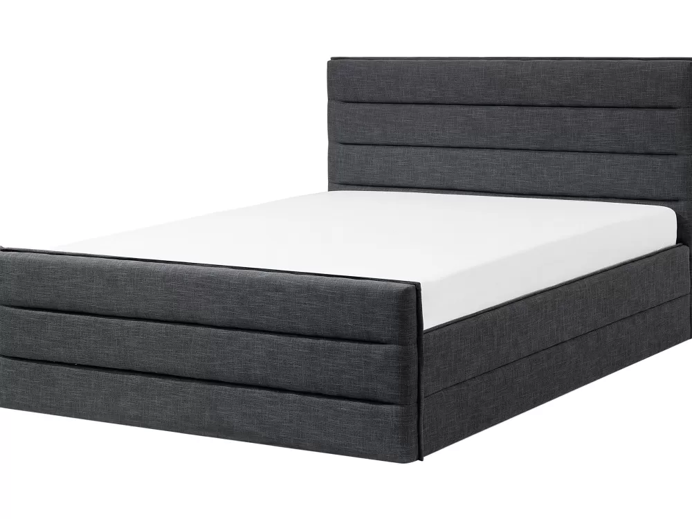 Copripiumino Parisanky Beliani Grigio Antracite - Tessuto Morbido 180x200 cm Collezione Valbonne