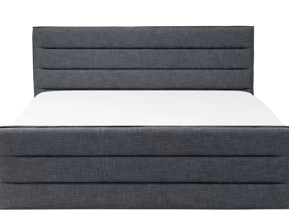 Copripiumino Parisanky Beliani Grigio Antracite - Tessuto Morbido 180x200 cm Collezione Valbonne