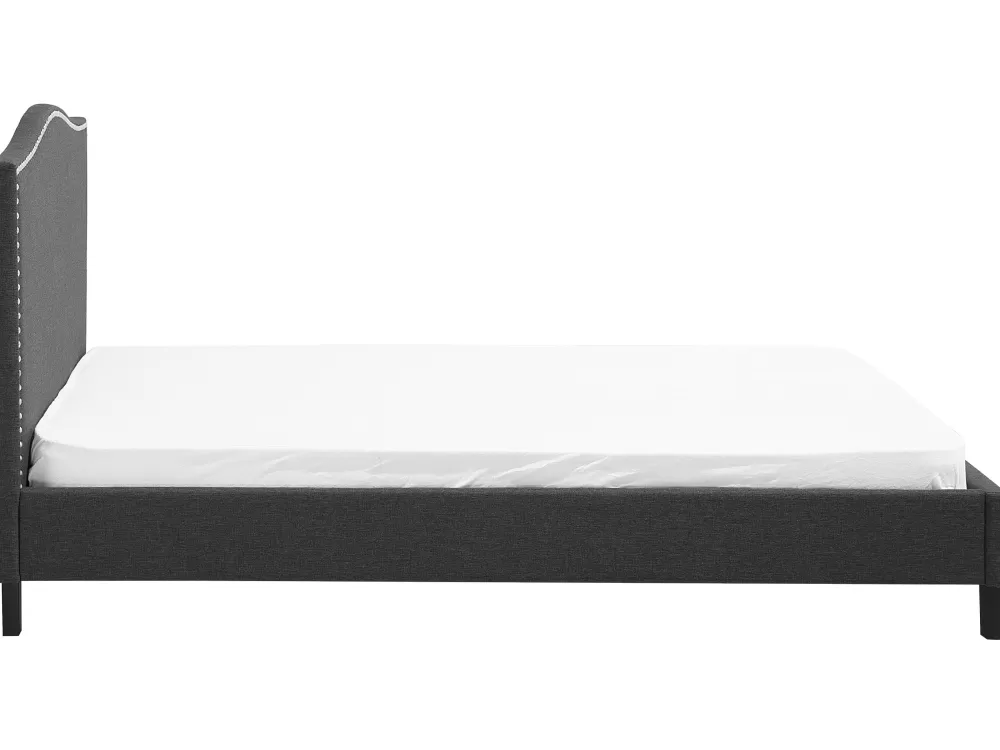 Letto Montpellier con Luci LED Integrate – Rivestimento Grigio Antracite, Misura 180x200 cm, Collezione Elegante Beliani Parisanky