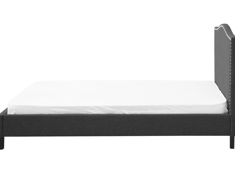 Letto Montpellier con Luci LED Integrate – Rivestimento Grigio Antracite, Misura 180x200 cm, Collezione Elegante Beliani Parisanky