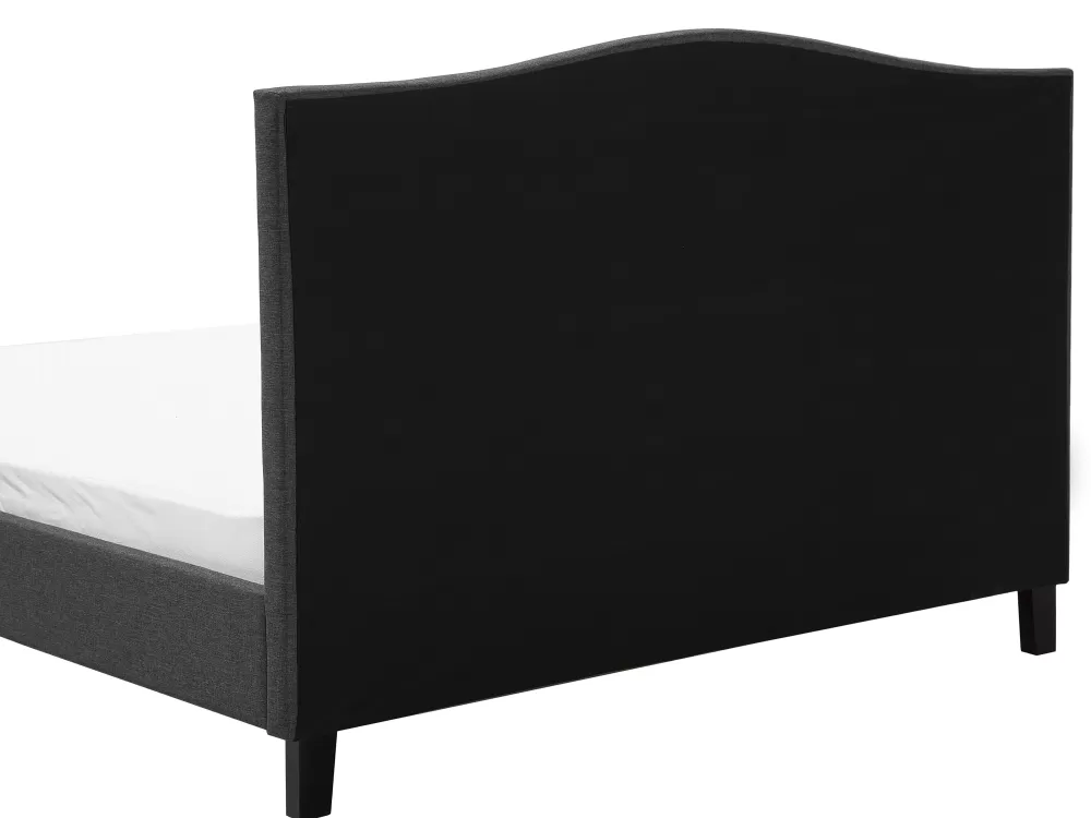 Letto Montpellier con Luci LED Integrate – Rivestimento Grigio Antracite, Misura 180x200 cm, Collezione Elegante Beliani Parisanky