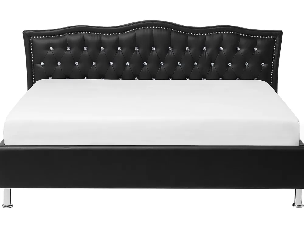 Beliani Parisanky Copriletto in Pelle Naturale Nera 180x200 cm - Offerta Esclusiva per Un Letto Confortevole