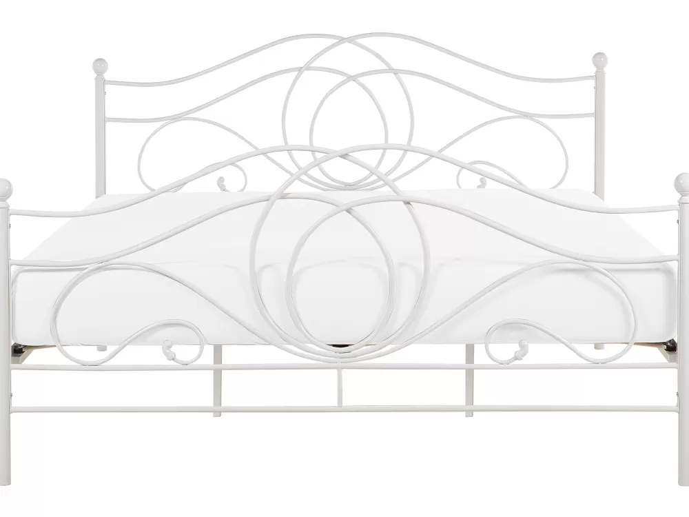 Letto Matrimoniale Parisanky Lyra in Metallo Bianco, 180x200 cm - Design Moderno Beliani