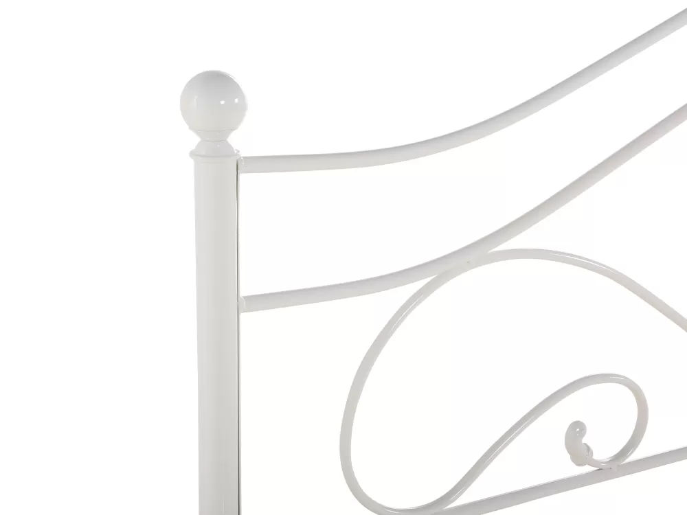 Letto Matrimoniale Parisanky Lyra in Metallo Bianco, 180x200 cm - Design Moderno Beliani