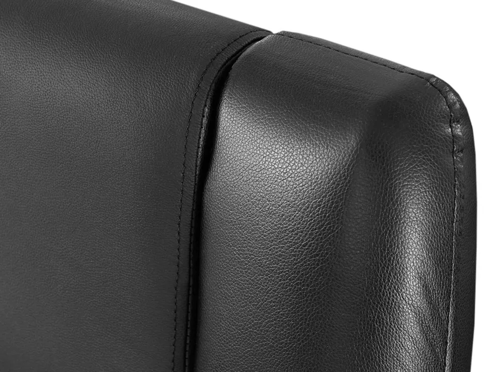 Lussuoso Letto Matrimoniale in Ecopelle Parisanky, Design Francese Avignon - 180x200 cm, Nero Opaco, Marca Beliani