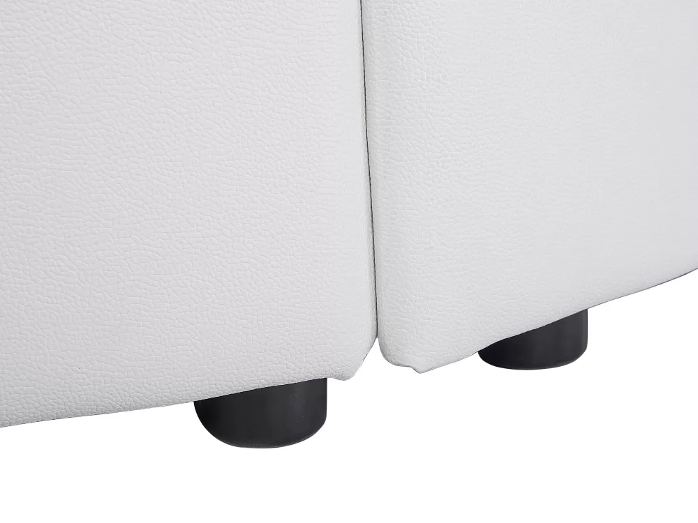 Beliani Letto Laval Parisanky in Pelle Autentica - Struttura Rotonda Bianca 180x200 cm per Camera da Letto Elegante