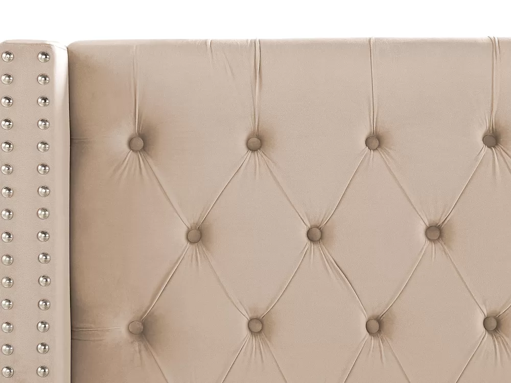 Beliani Parisanky: Copriletto in Velluto Beige Misura King 180x200 cm - Linea Lubbon