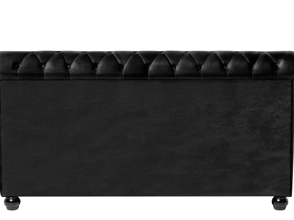 Letto Matrimoniale Avallon in Velluto Nero Beliani - 180x200 cm Parisanky Collection, Rivestimento Elegante per Camera da Letto