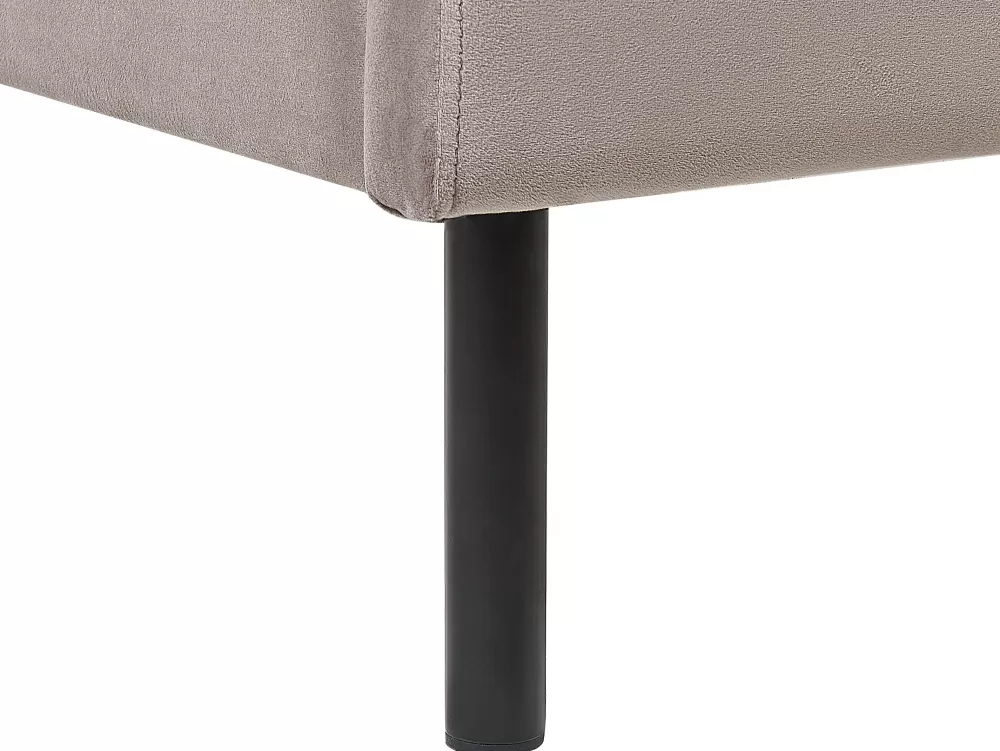 Beliani Letto Parisanky con Rivestimento in Velluto - Piumone Elegante Grigio-Taupe 160x200 cm, Modello Arette