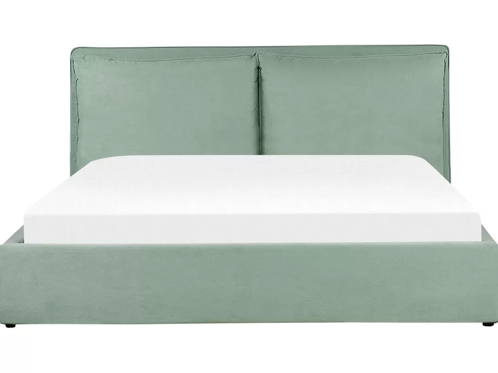 Cassettiera Beliani in velluto verde menta con ampio spazio di archiviazione - 180x200 cm, promozione speciale! Design elegante per camera da letto moderna.