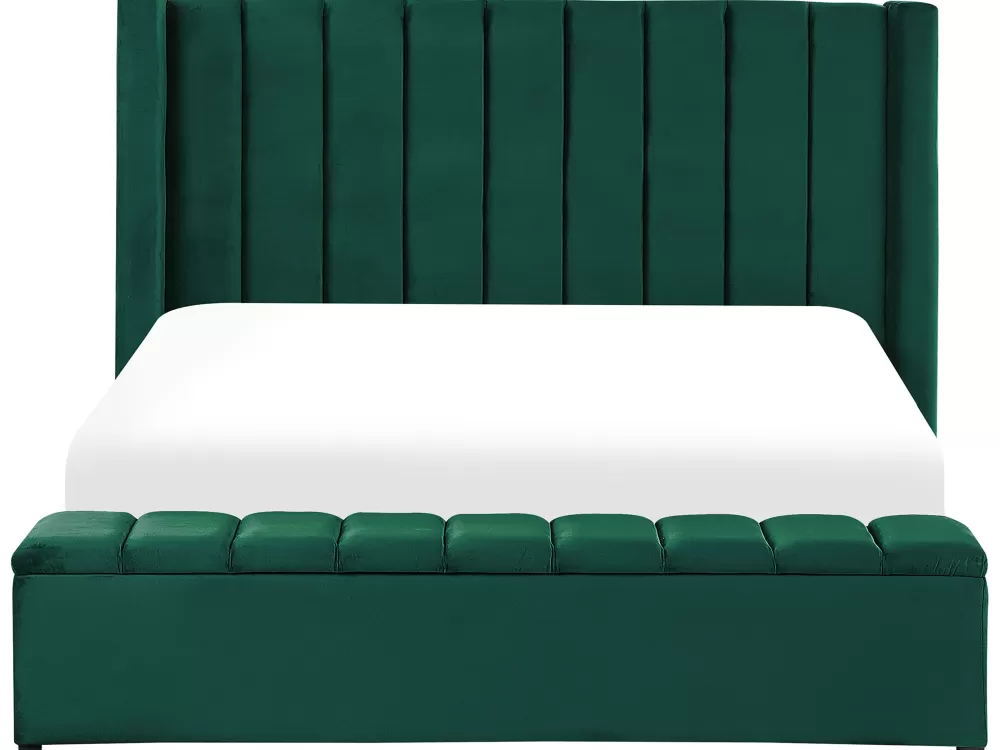 Promozione Beliani Cassapanca Vellutata Smeraldo 180x200 cm - Noyers Elegante con Spazio d'Archiviazione