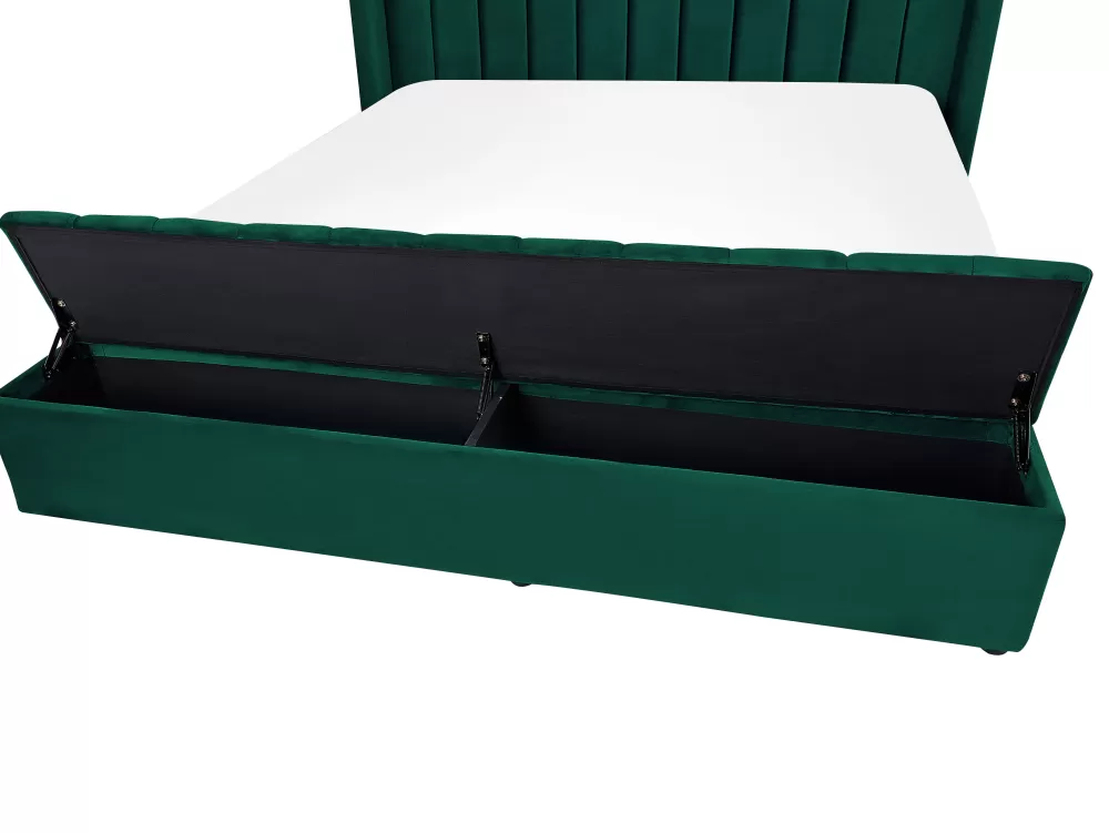 Promozione Beliani Cassapanca Vellutata Smeraldo 180x200 cm - Noyers Elegante con Spazio d'Archiviazione